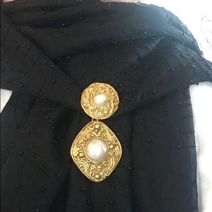 Decadent Pearl and Gold Finish CHANEL Brooch